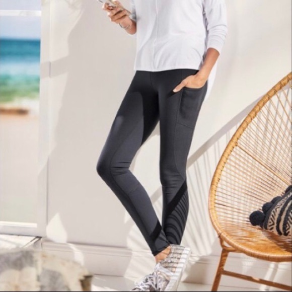 Soft surroundings black superslim pocket leggings women's M - Picture 1 of 8